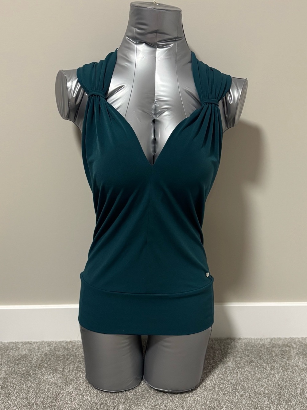 Guess Teal Knot-Shoulder V-Neck Camisole